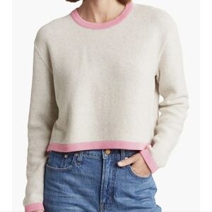 French Connection Mozart Confetti Waffle Knit Crewneck Sweater S